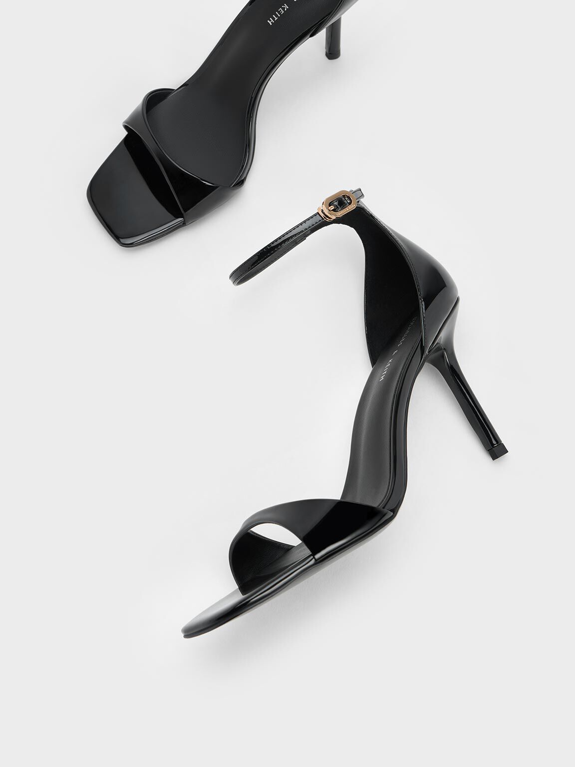 Black Square Heeled Sandals With Straps 80 in Vegetal Tanned Leather |  LEMAIRE