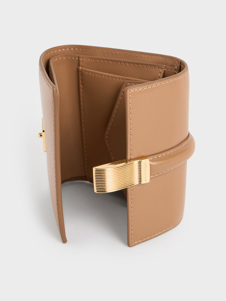 Wisteria Metallic-Accent Wallet, Tan, hi-res