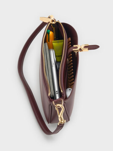 Adalyn Chain Shoulder Bag, Wineberry Red, hi-res