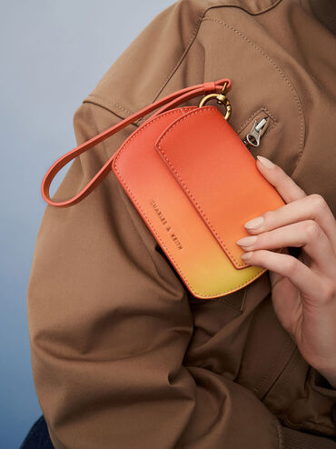 Selby Front Flap Curved Wristlet, Sunset, hi-res