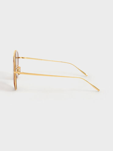 Recycled Acetate Gradient Tint Aviator Sunglasses, T. Shell, hi-res