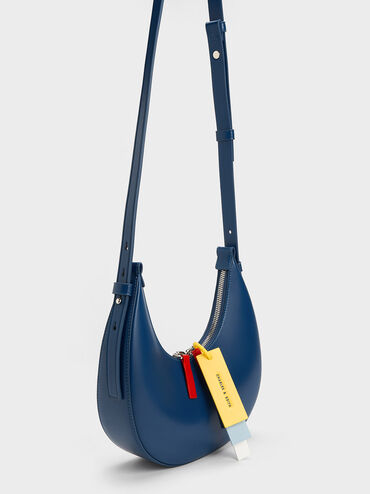 Carey Crescent Hobo Bag, Navy, hi-res