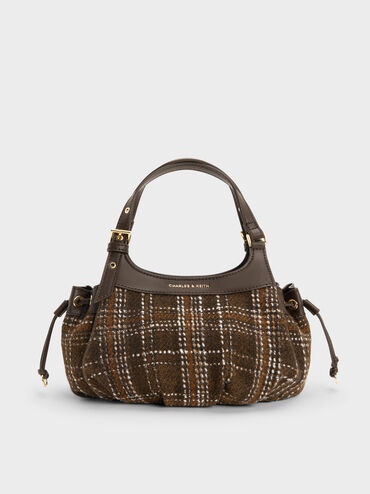 Mini Lillith Checkered Drawstring Bucket Bag, Multi, hi-res