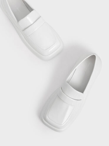 Lula Patent Penny Loafers, Light Grey, hi-res
