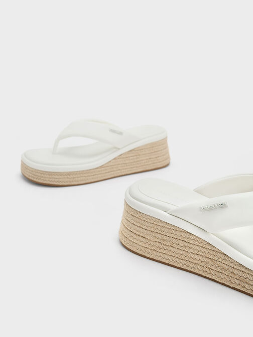 Espadrille Thong Sandals, Chalk, hi-res