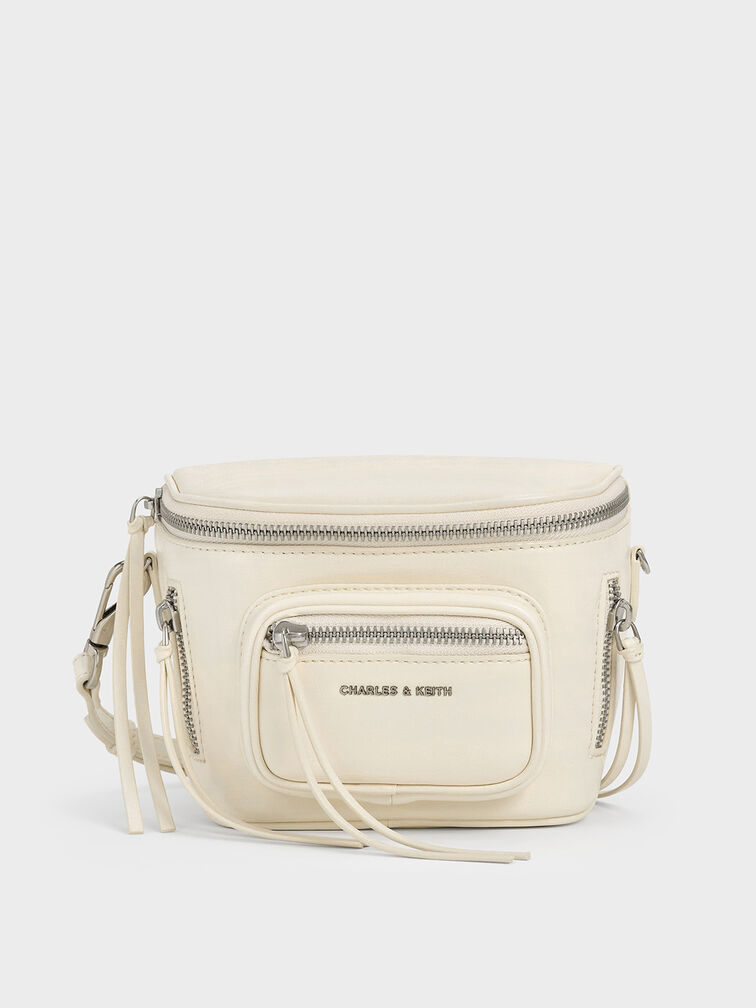 Xylia Multi-Zip Crossbody Bag, Cream, hi-res