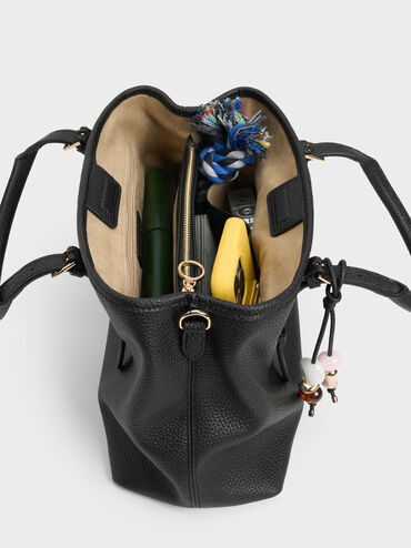 Baral Bead-Charm Tote Bag, Black, hi-res