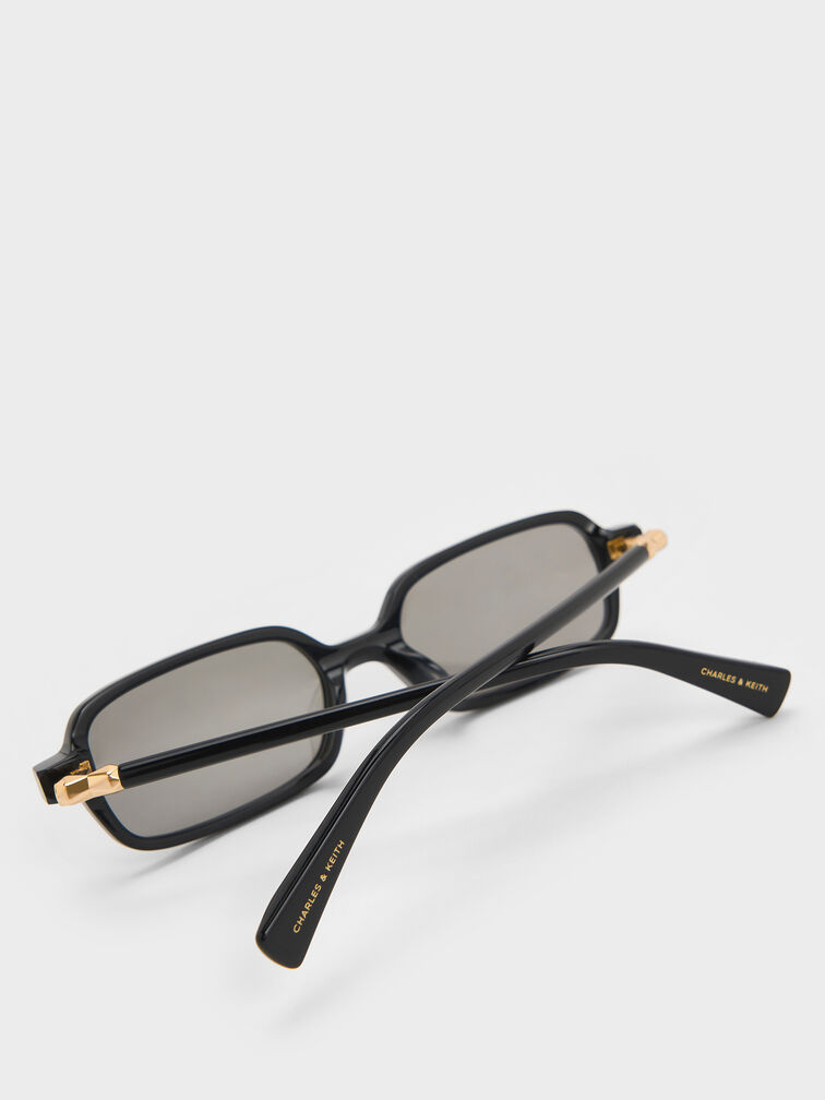 Bree Recycled Acetate Rectangular Sunglasses, Black, hi-res