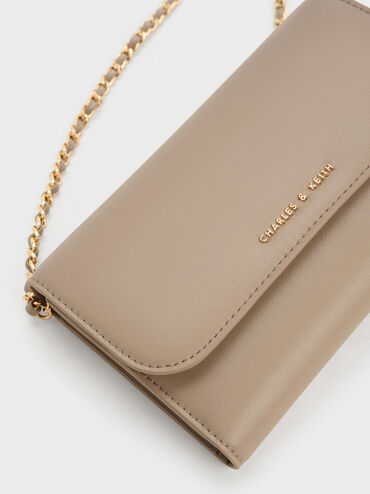 Octavia Front Flap Long Wallet, Taupe, hi-res