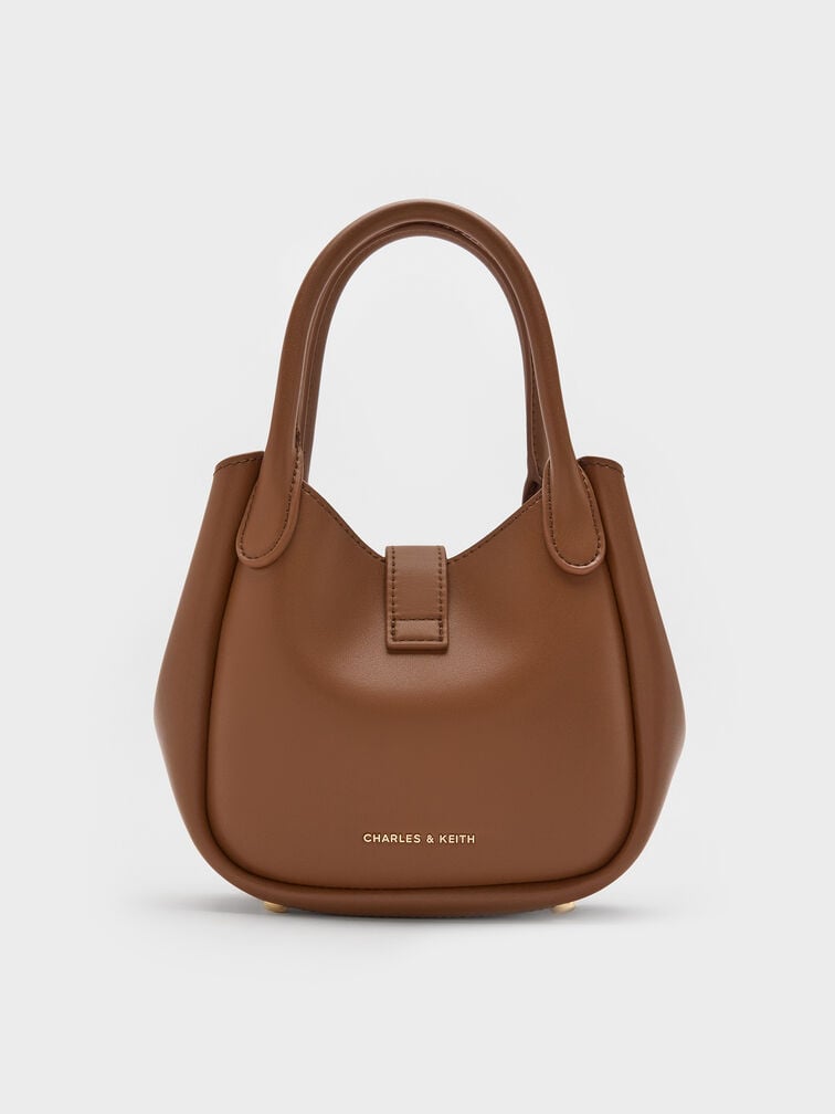 Agatha Chain-Accent Tote Bag, Chocolate, hi-res