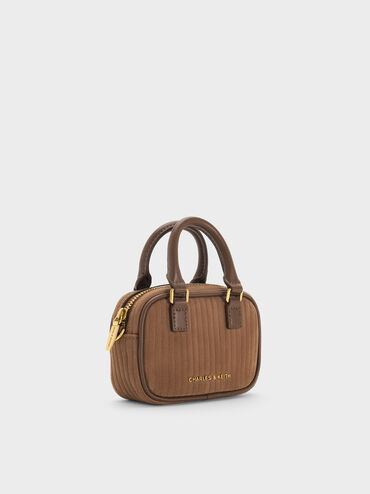 Sianna Corduroy Bag Charm, Mocha Brown, hi-res