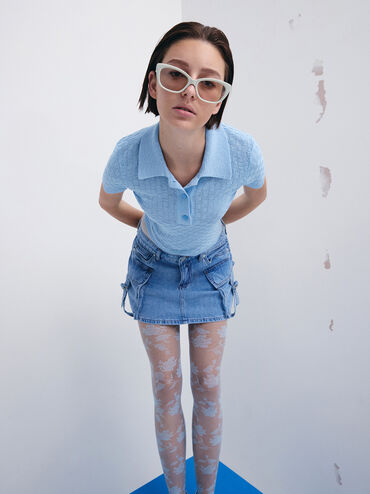 Maeva Recycled Acetate Cat-Eye Sunglasses, Chalk, hi-res