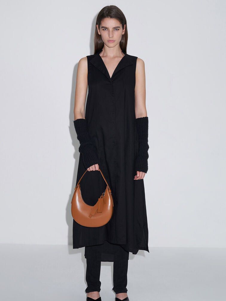 Carey Crescent Hobo Bag, Tan, hi-res
