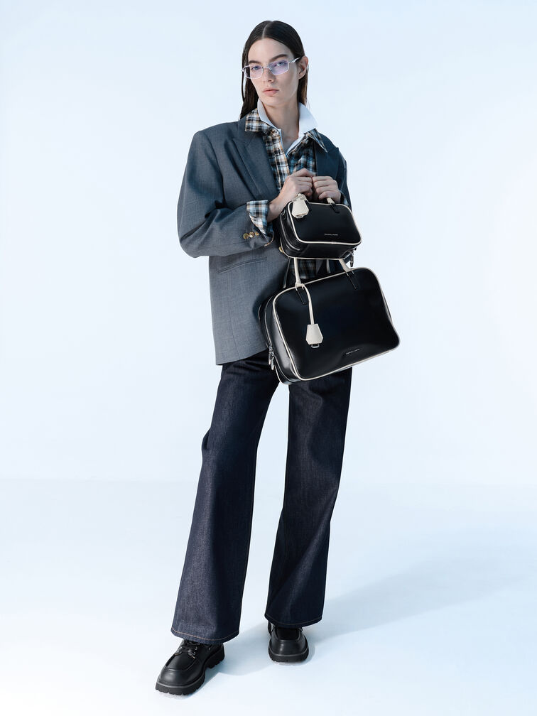 Large Sianna Two-Tone Bowling Bag, Multi, hi-res