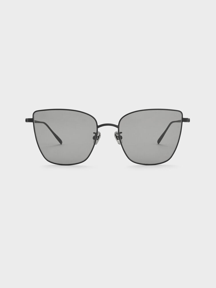 Livonia Crystal Square Sunglasses, Jet Black, hi-res