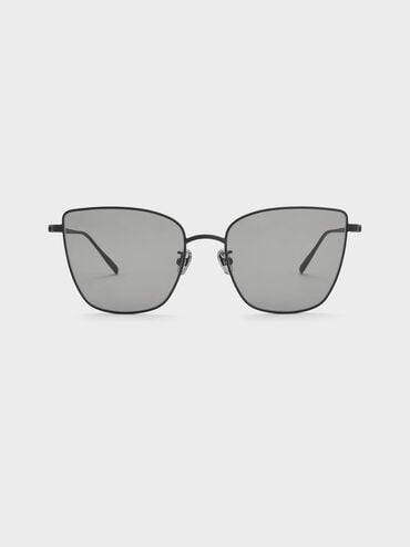 Livonia Crystal Square Sunglasses, Jet Black, hi-res