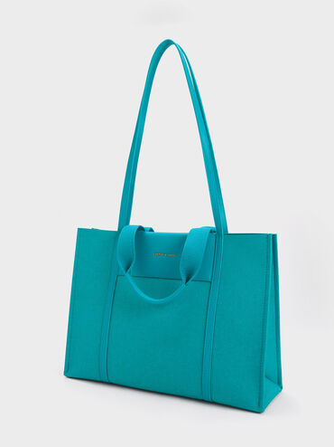 Shalia Denim Tote Bag, Blue, hi-res