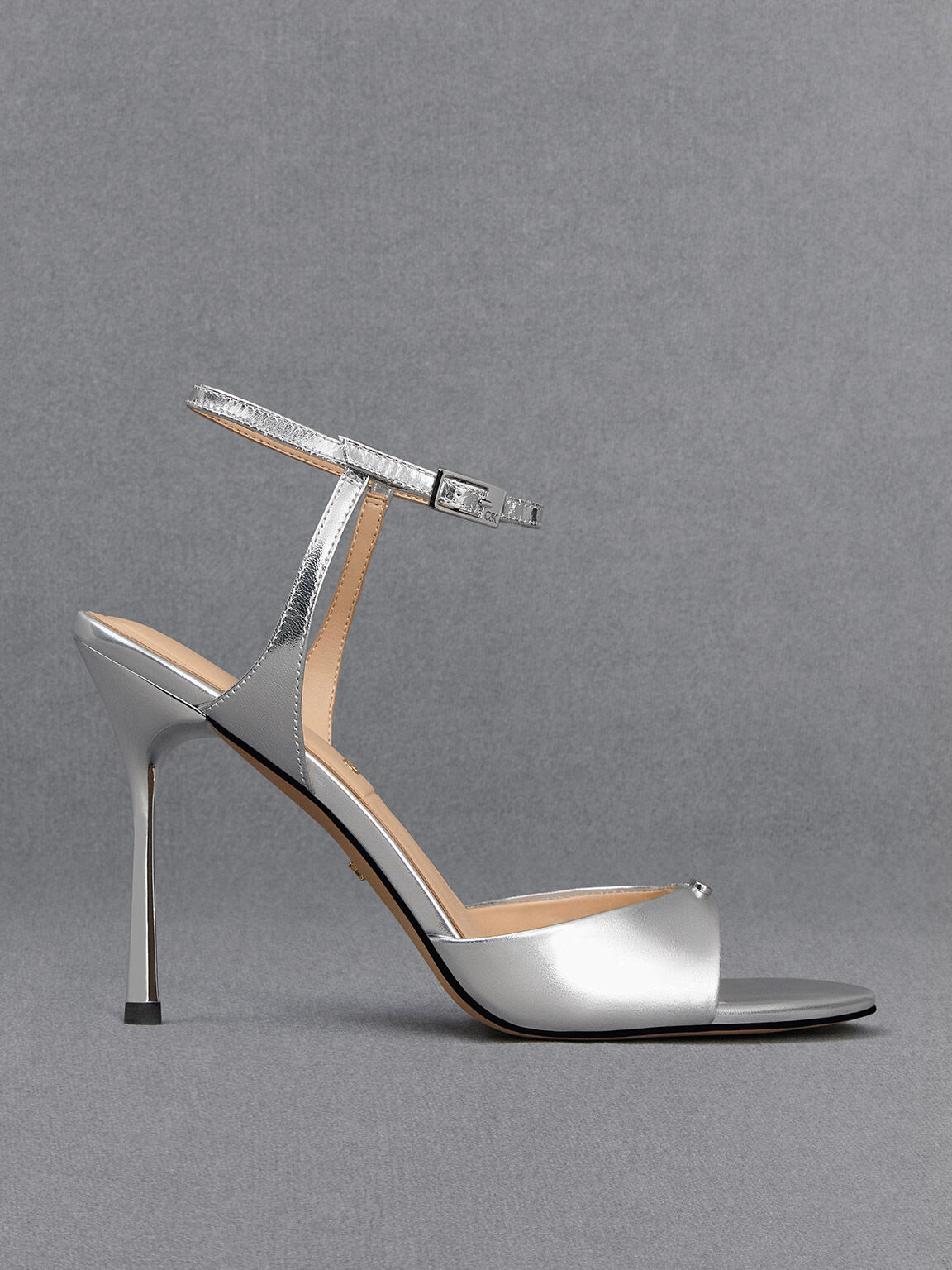 Women's Silver Glitter Basic High Heeled Sandal | Jasmine | 4th & Reckless