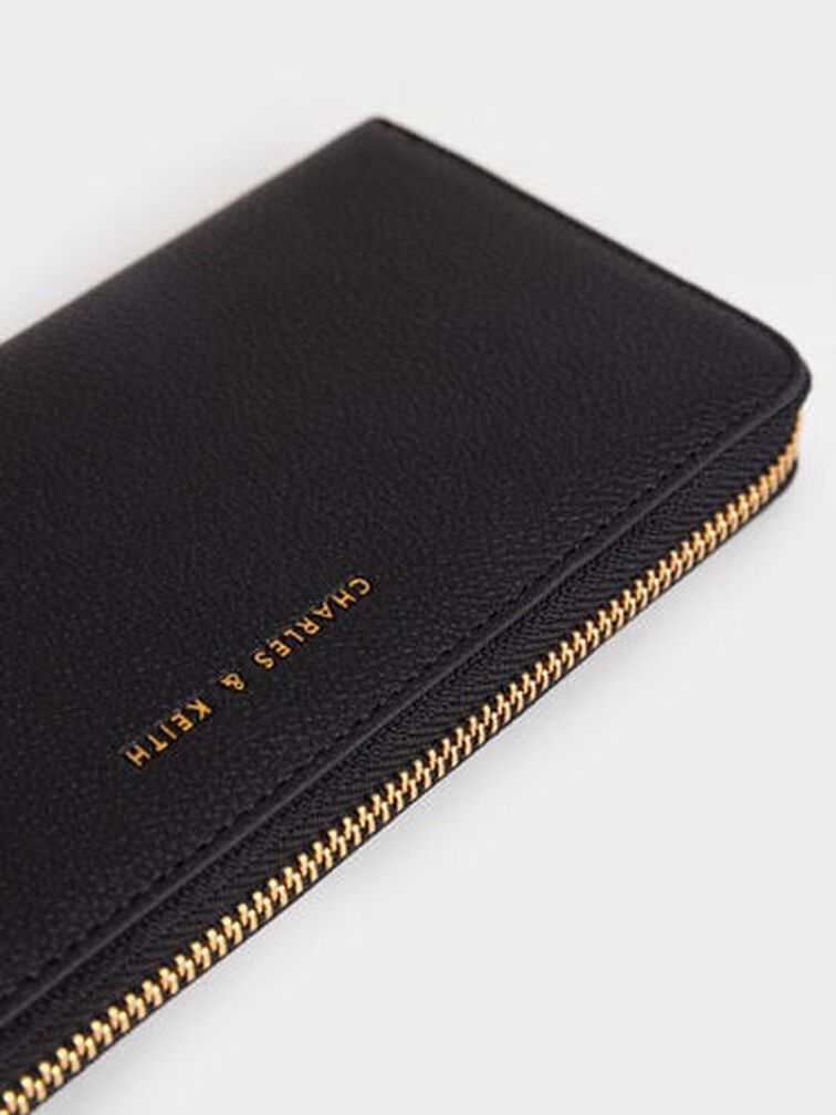 Dulcie Zip-Around Long Wallet, Black, hi-res