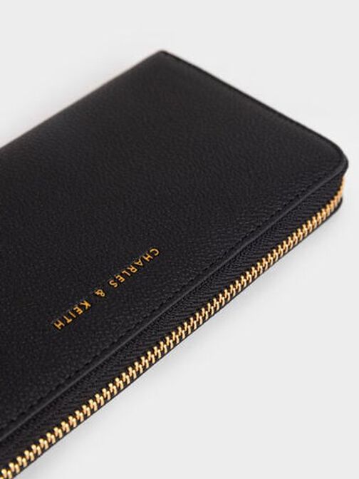 Dulcie Zip-Around Long Wallet, Black, hi-res