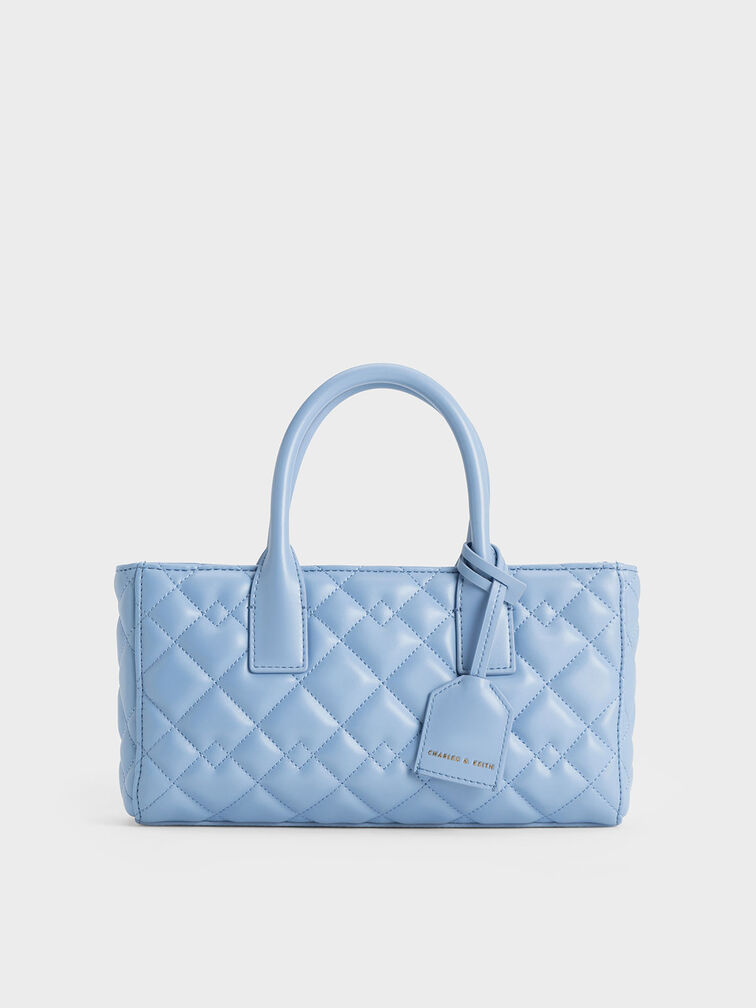 Nezu Quilted Tote Bag, Light Blue, hi-res