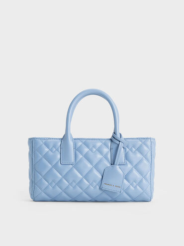 Nezu Quilted Tote Bag, Light Blue, hi-res