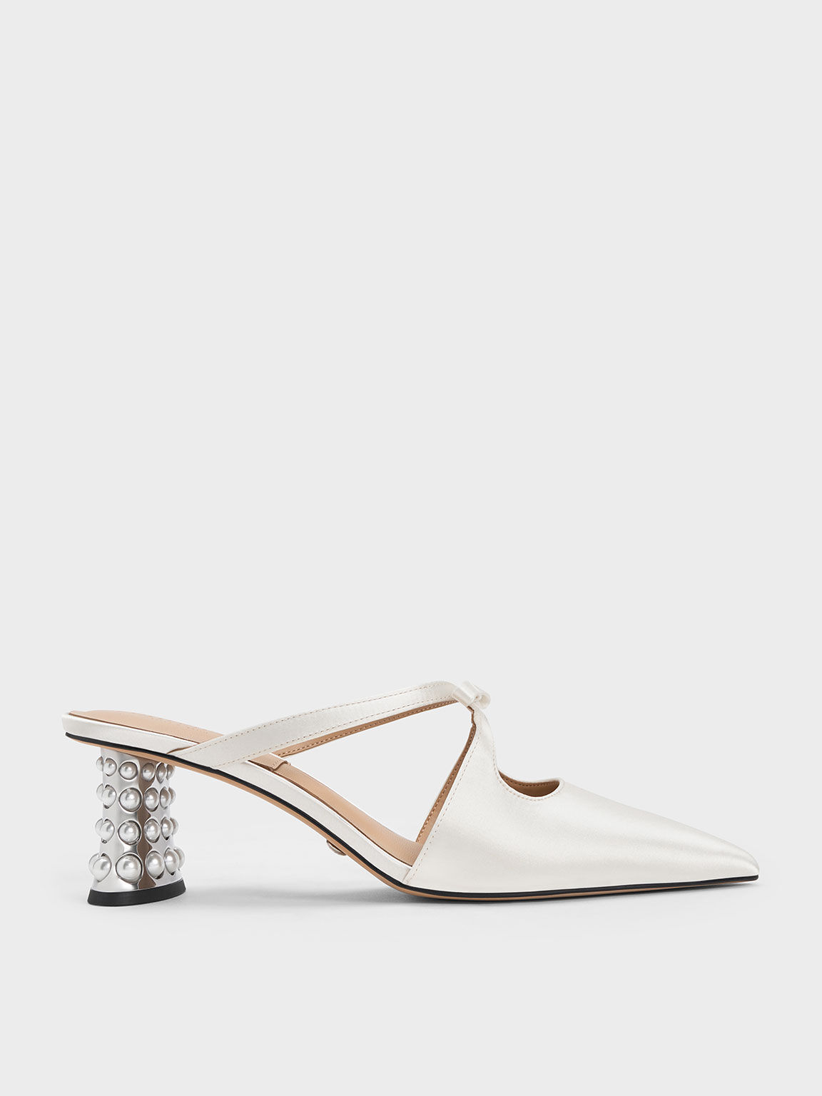 Kitten heel outlet mules with bow