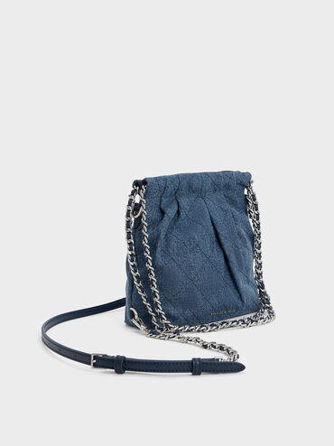 Duo Denim Chain-Handle Two-Way Backpack, Denim Blue, hi-res