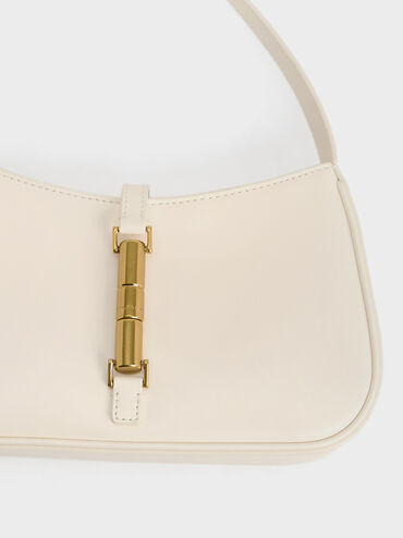 Cesia Metallic-Accent Shoulder Bag, Cream, hi-res