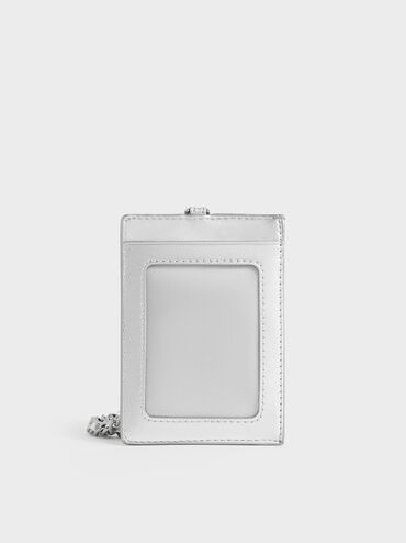 Wisteria Quilted Braided-Strap Card Holder, Silver, hi-res