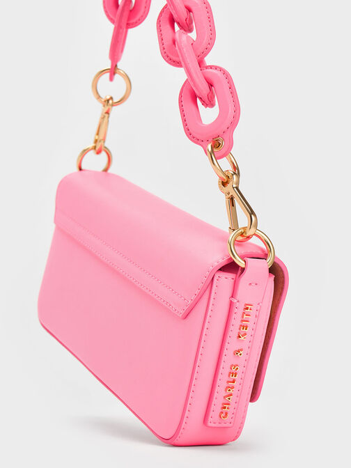 Catena Front Flap Bag, Pink, hi-res