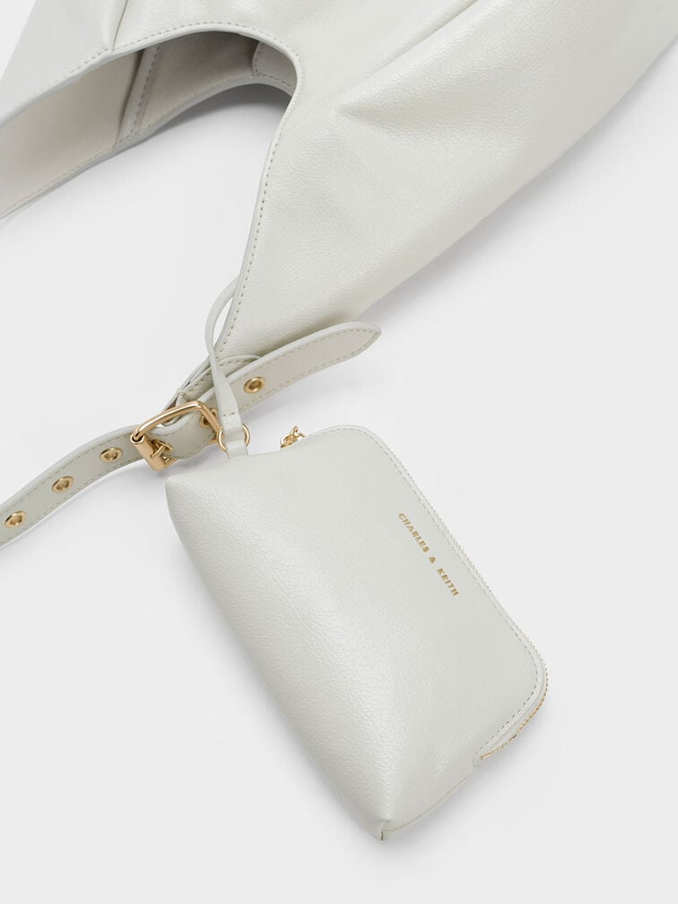 Buzz Hobo Bag, White, hi-res