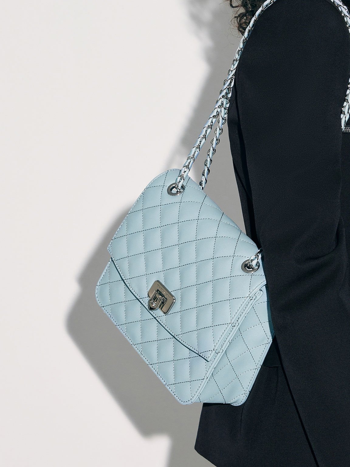 Charles and keith quilted chain shoulder bag clearance