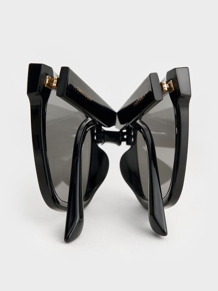 Brea Foldable Sunglasses, Black, hi-res