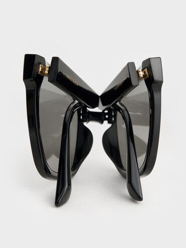 Brea Foldable Sunglasses, Black, hi-res