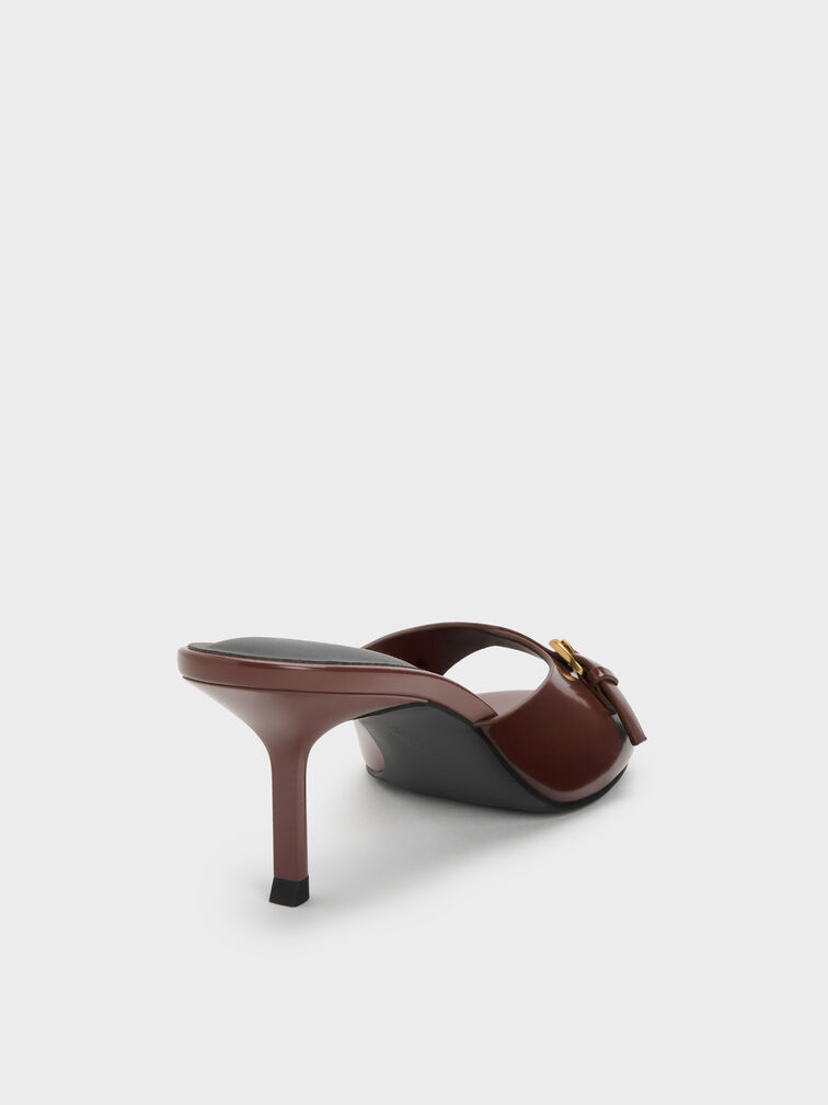Buckled-Strap Heeled Mules, Mauve, hi-res