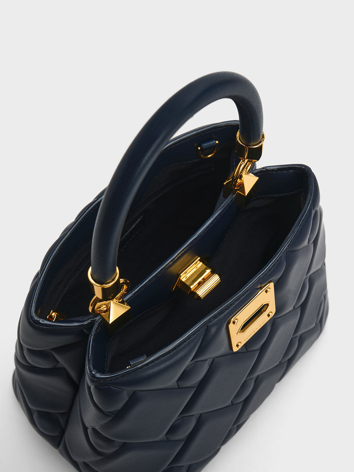 Navy top handle bag on sale