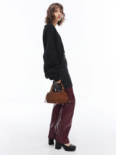 Mini Lillith Drawstring Bucket Bag, Pecan Brown, hi-res