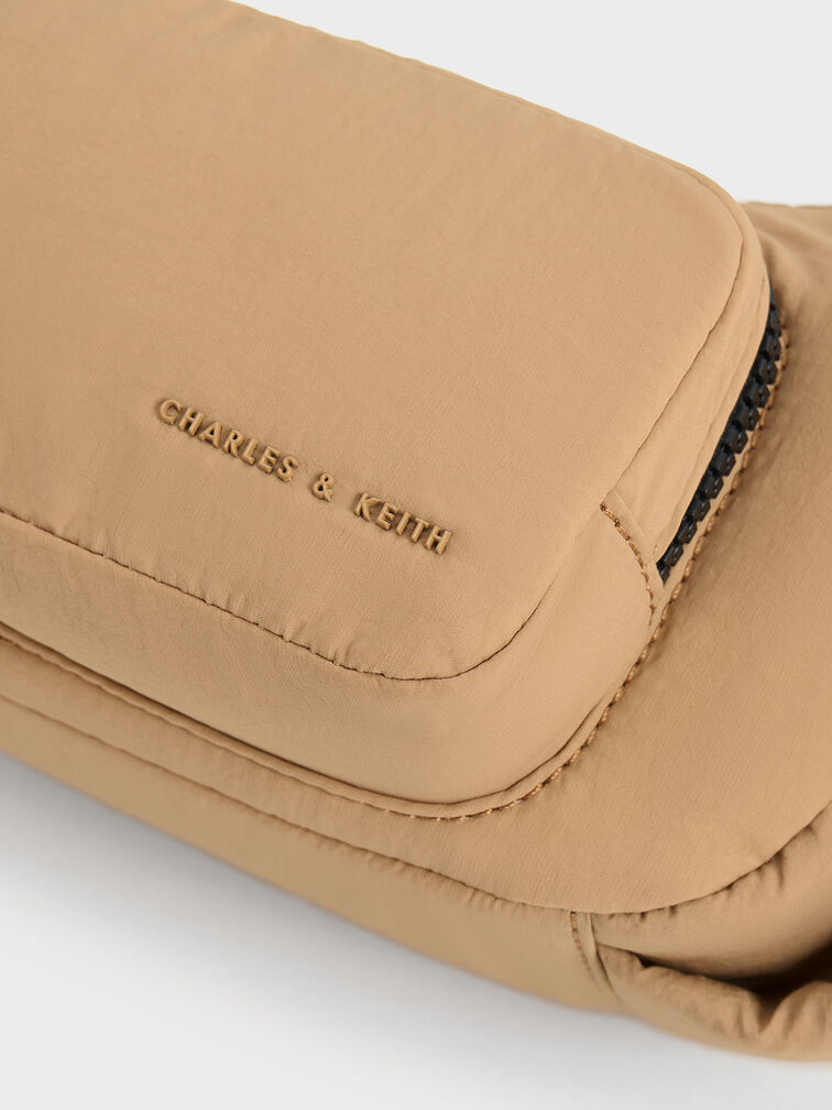 Soleil Nylon Shoulder Bag, Camel, hi-res