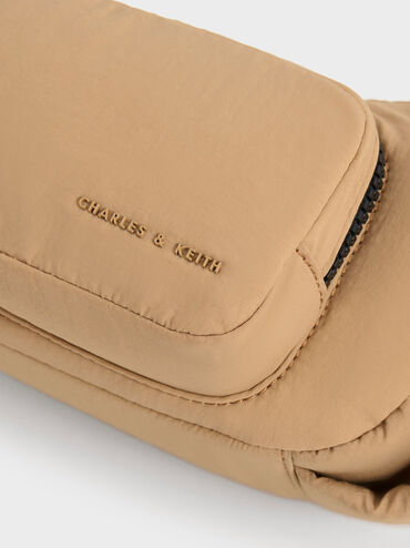 Soleil Nylon Shoulder Bag, Camel, hi-res