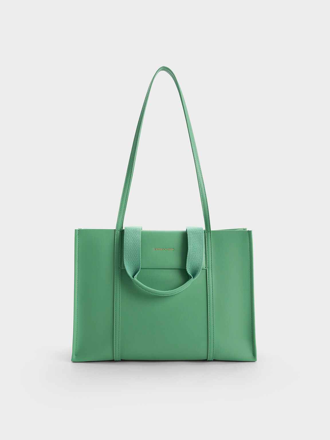 Green top tote bag