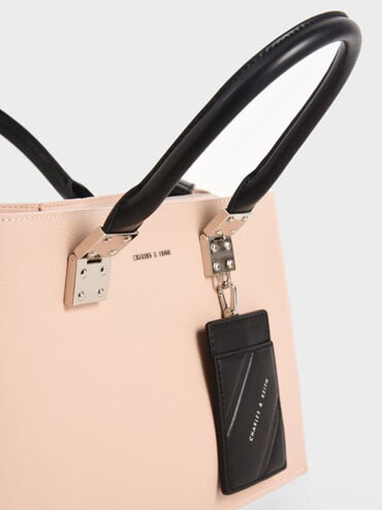 Cameron Double Top Handle Bag, Pink, hi-res