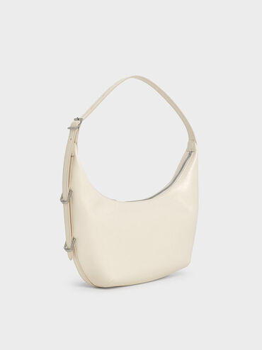 Bryna Curved Hobo Bag, Cream, hi-res