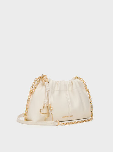 Ciara Ruched Crossbody Bag, Cream, hi-res