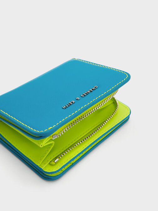 Oval Keychain Zip Wallet, Ocean, hi-res