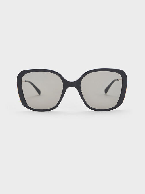 Renee Recycled Acetate Butterfly Sunglasses, Black, hi-res