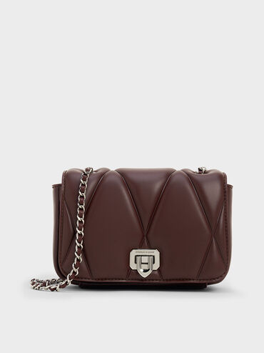 Arwen Quilted Shoulder Bag, Plum, hi-res