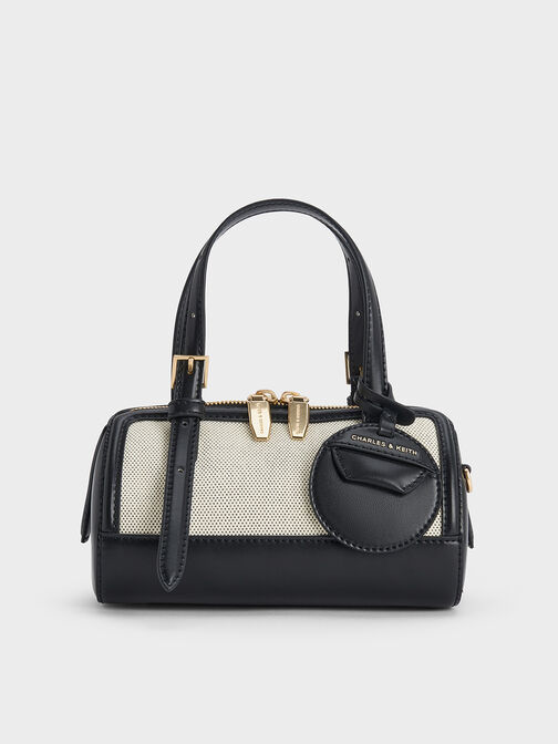 Enola Canvas Two-Tone Bowling Bag, Black, hi-res