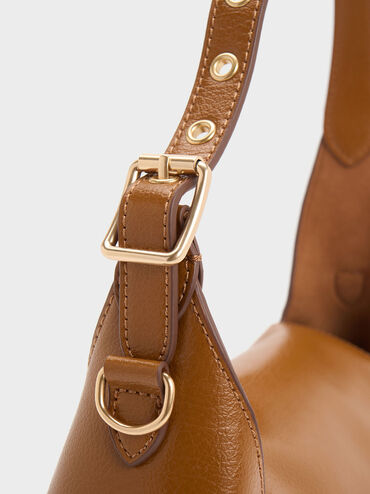 Buzz Front Flap Hobo Bag, Chocolate, hi-res