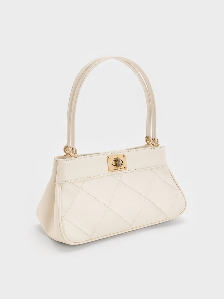 Eleni Quilted Shoulder Bag, Cream, hi-res